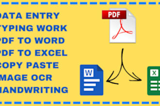 convert pdf to word, pdf to excel or data entry in 24 hours