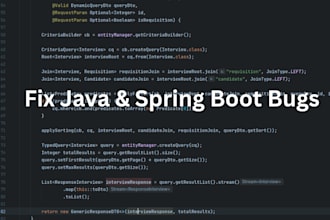 fix java spring boot bugs or errors