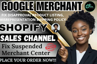 fix suspended google merchant center setup shopify sales channel verify product