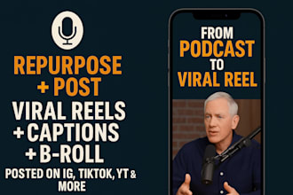 repurpose your podcast or interview into reels and post on all your social media