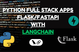 build ai agents and web apps using langchain, fastapi, python, flask, openai