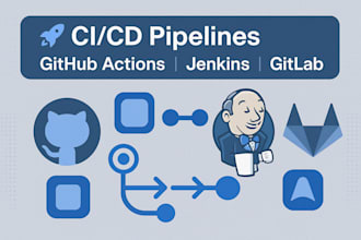 setup cicd pipelines using github actions, jenkins, or gitlab for web and mobile