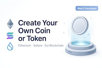 launch your own coin or token in ethereum solana sui