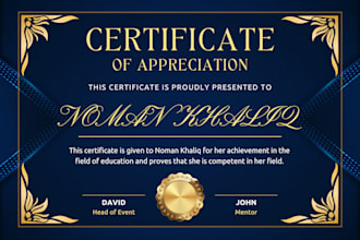 create stunning certificates for courses, events, or awards