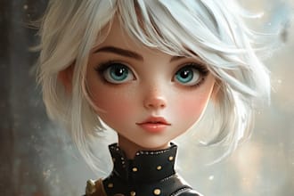 raw a fantasy character design and dnd character art