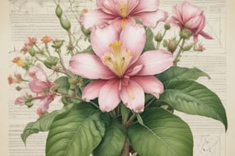 design a realistic botanical drawing