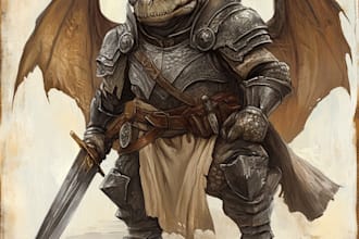 make a dragons and dnd character illustration