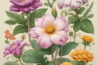 craft a beautiful botanical or floral illustration