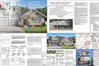 draw architectural, construction permit drawings in autocad