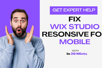 make, design, fix wix studio responsive or wix website layout fix for mobile