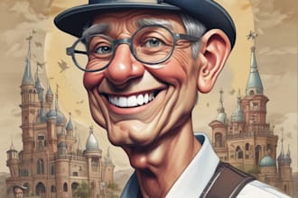 draw a realistic caricature cartoon portrait