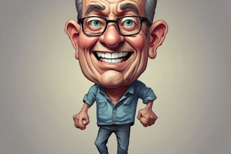 make full body big head cartoon caricature