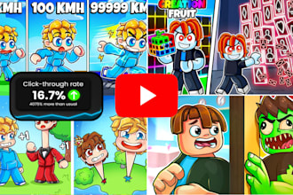 design high quality, clickbait roblox youtube thumbnails