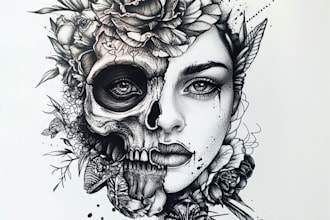 do custom tattoo design, tattoo sleeve in your style