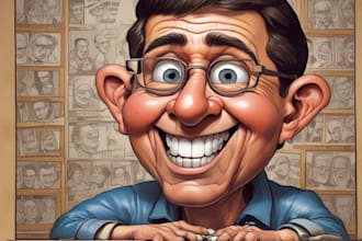 provide cartoon caricature for your group or family