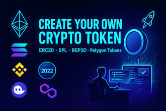 create a own erc20 token in ethereum, solana, bsc, polygon