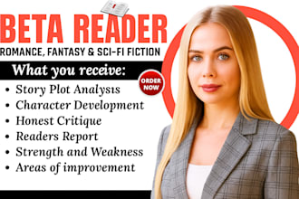 beta read your book, manuscript, or story and give honest critique