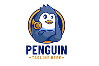 make a penguin mascot logo for you with new concept