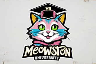 design cat mascot logo for you in just 1 day
