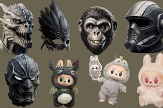 do custom 3d labubu model labubu accesories labubu plush, mask and props for you