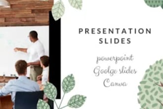 design business presentations and pitch decks on powerpoint and canva