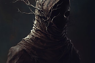 draw fantasy horror art illustration or dark creepy
