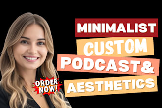 design aesthetics logo, minimalist, podcast, custom, with a clean branding kit