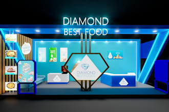 design your trade booth, exhibition stand, kiosk, stalls, retail display etc