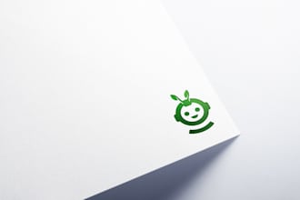 design a modern minimalist robot logo for your tech brand