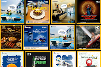 design creative facebook ads and 30 custom posts for social media