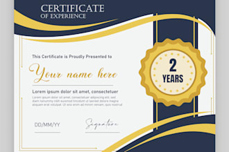 create a professional diploma design work in illastrator