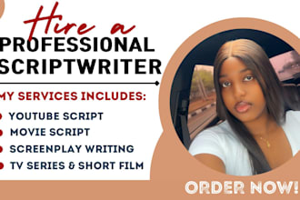 write your movie script, screenplay, TV series, film script