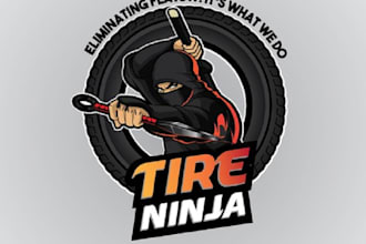 design awesome popular tire ninja logo