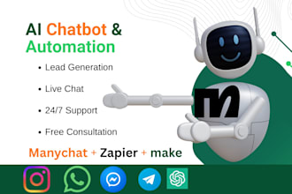 build custom ai chatbot for social media using manychat