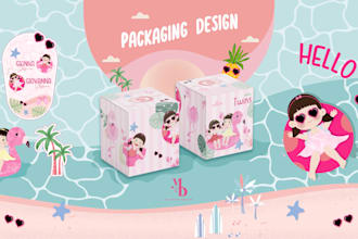 hangtag packaging birthday custom design illustration