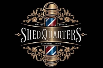 design barber shop and beauty salon or logo
