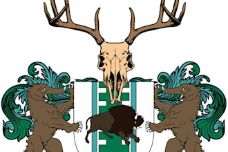 design custom luxury coat of arms, family crest heraldic emblem logo in 5 hours