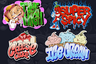 do cannabis strain logo design or illustration in graffiti