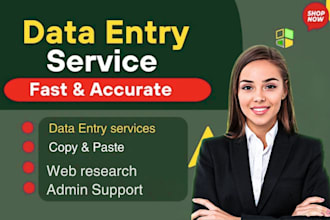 do accurate data entry, web research, VA, excel task, admin support
