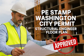 floor plan washington pe stamp city permit licensed engineer blueprint drawing