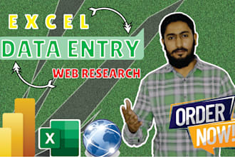 do data entry, web research, and create power bi dashboards