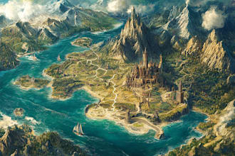 cartoonic fantasy vector map, event maps, city maps,