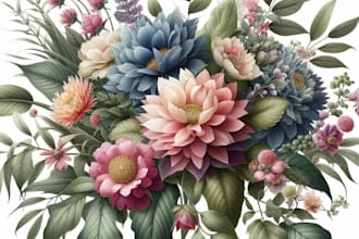 do watercolor botanical illustrations of flowers and plants