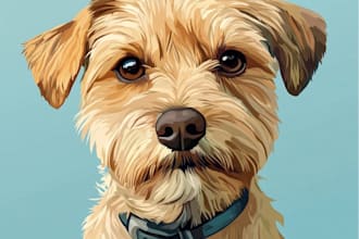 do dog, cat, any pet to vector portrait