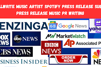 write music artist spotify press release submit press release music pr writing