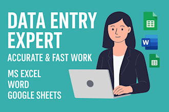 do fast and accurate data entry in excel, word, or google sheets