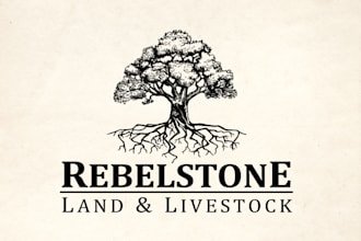 make an amazing country road, tree vintage logo  in 12 hours