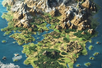 draw  fantasy map, vector rv park maps, campground maps, or any site