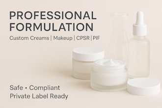 formulate cosmetic creams or makeup with labels, cpsr, and pif docs