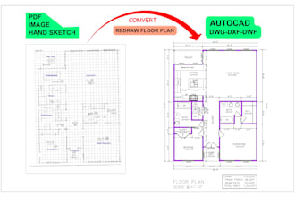 convert 2d drawing in autocad or create 2d floor plan